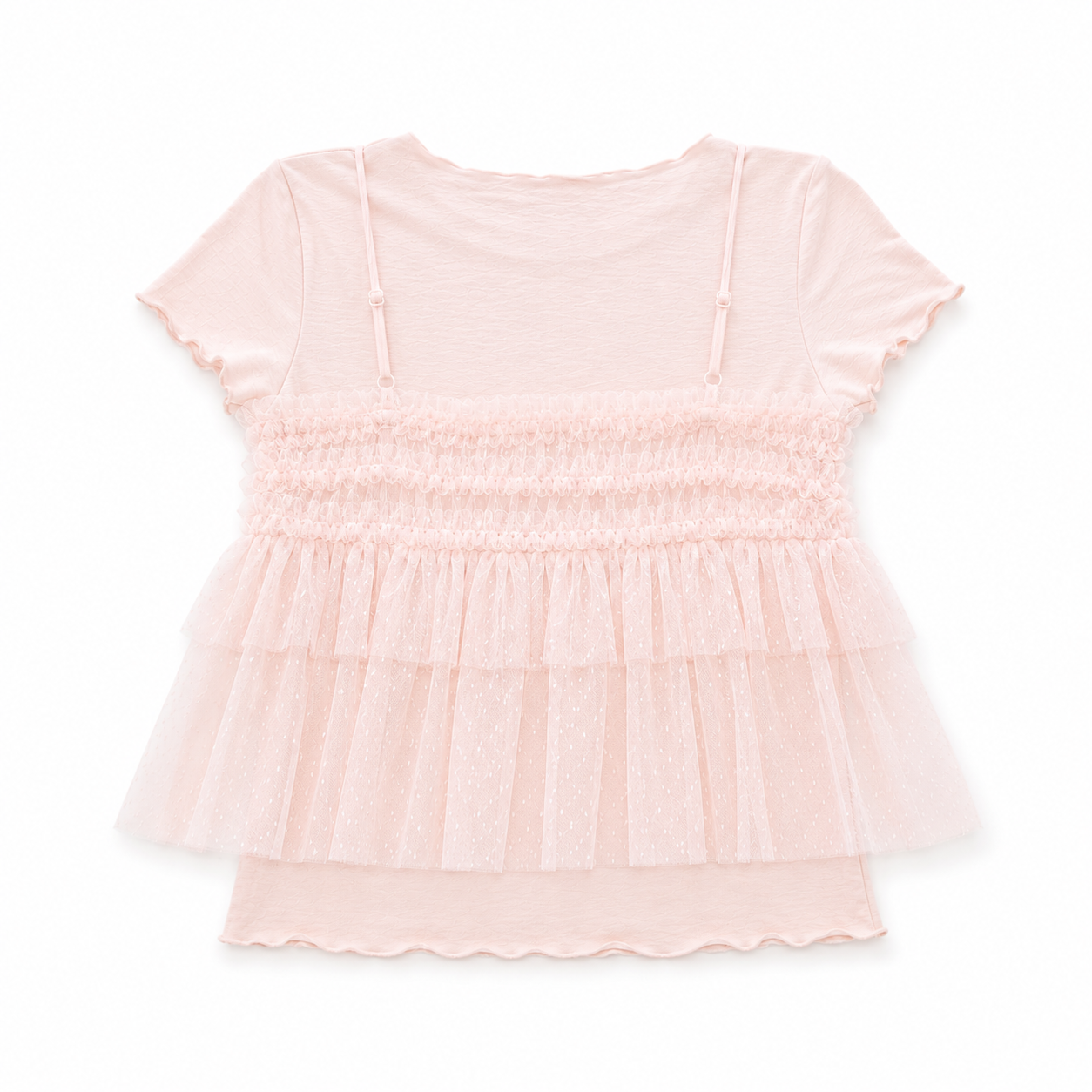 Pink Rosette Layered Top Set