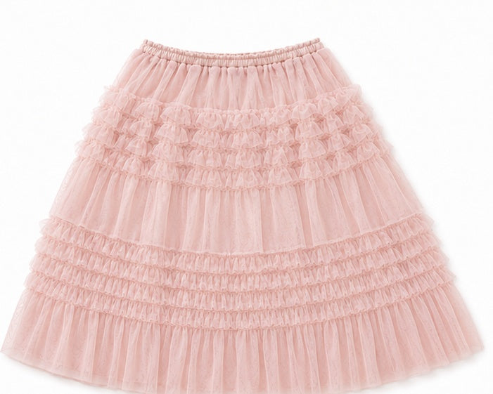 Pink Camelia Ruffle Skirt