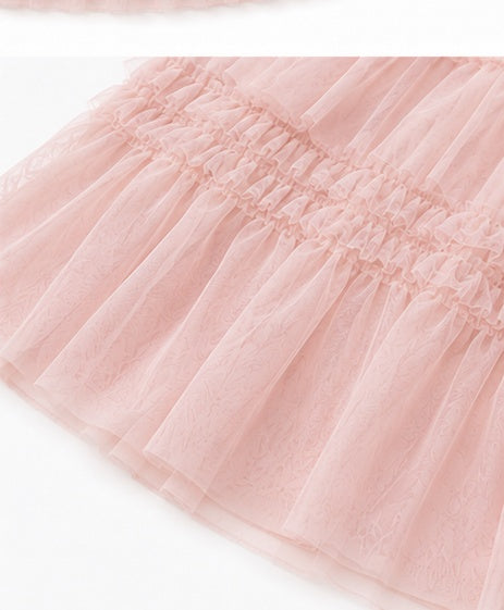 Pink Camelia Ruffle Skirt