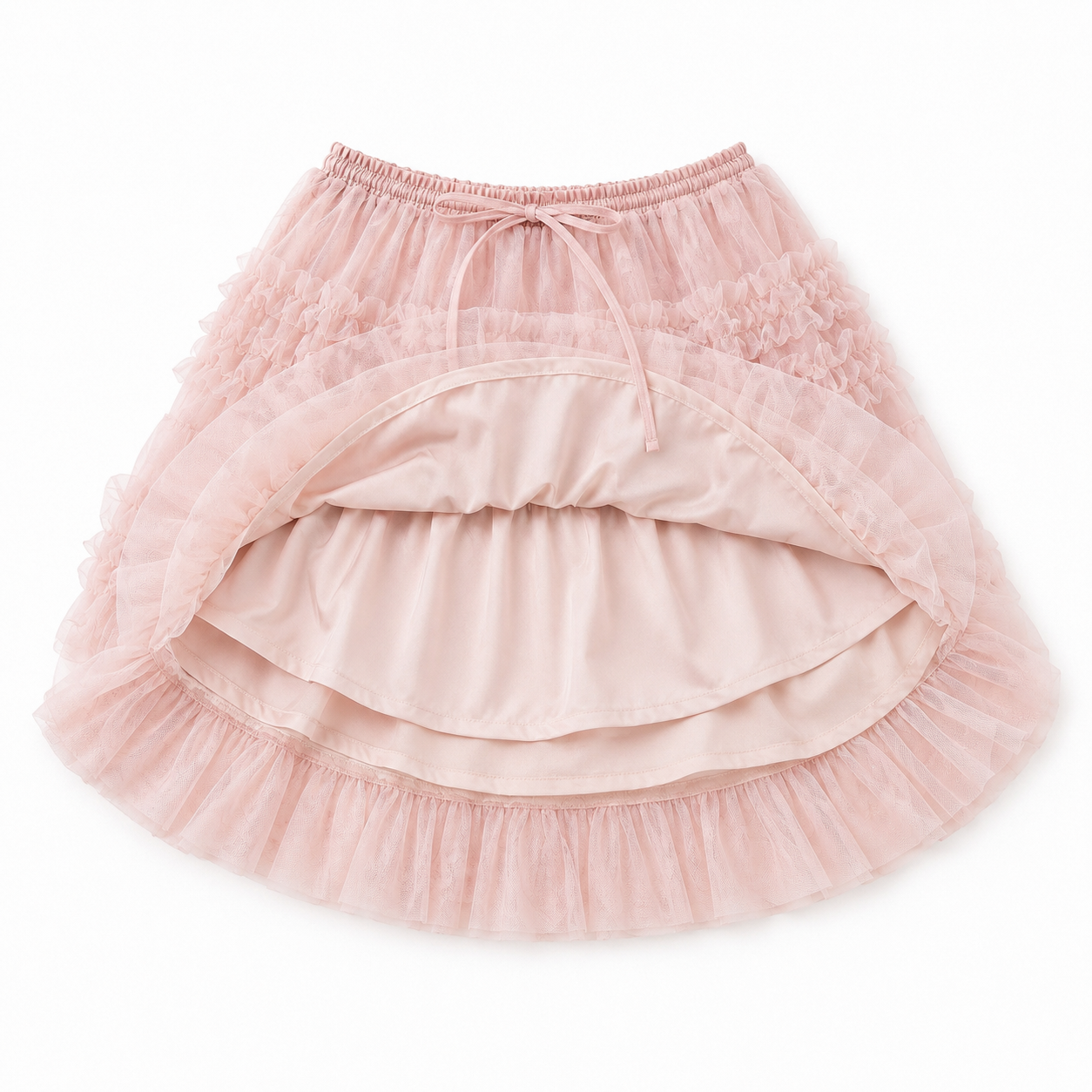 Pink Camelia Ruffle Skirt