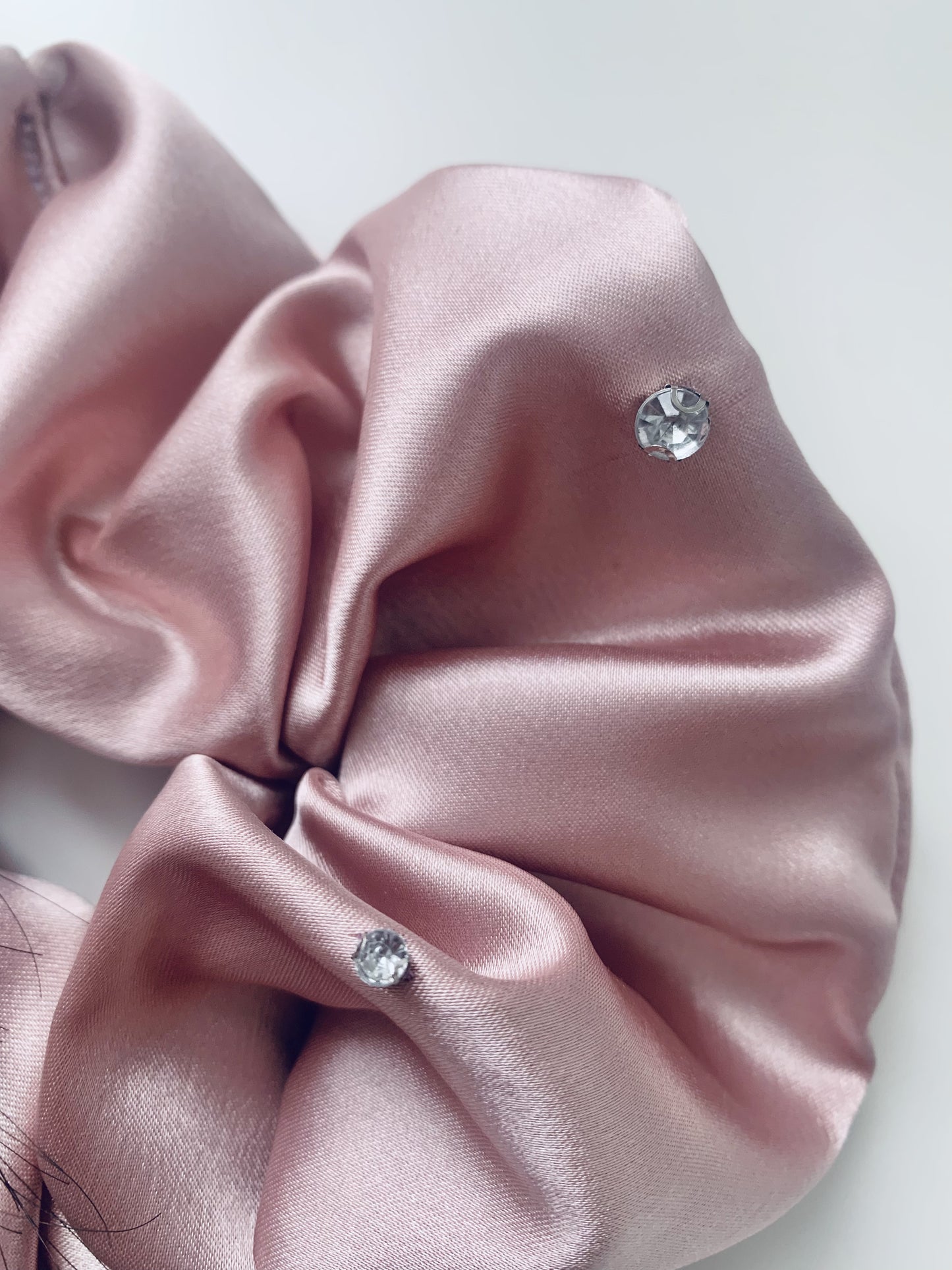 Light Pink Rhinestone Scrunchie