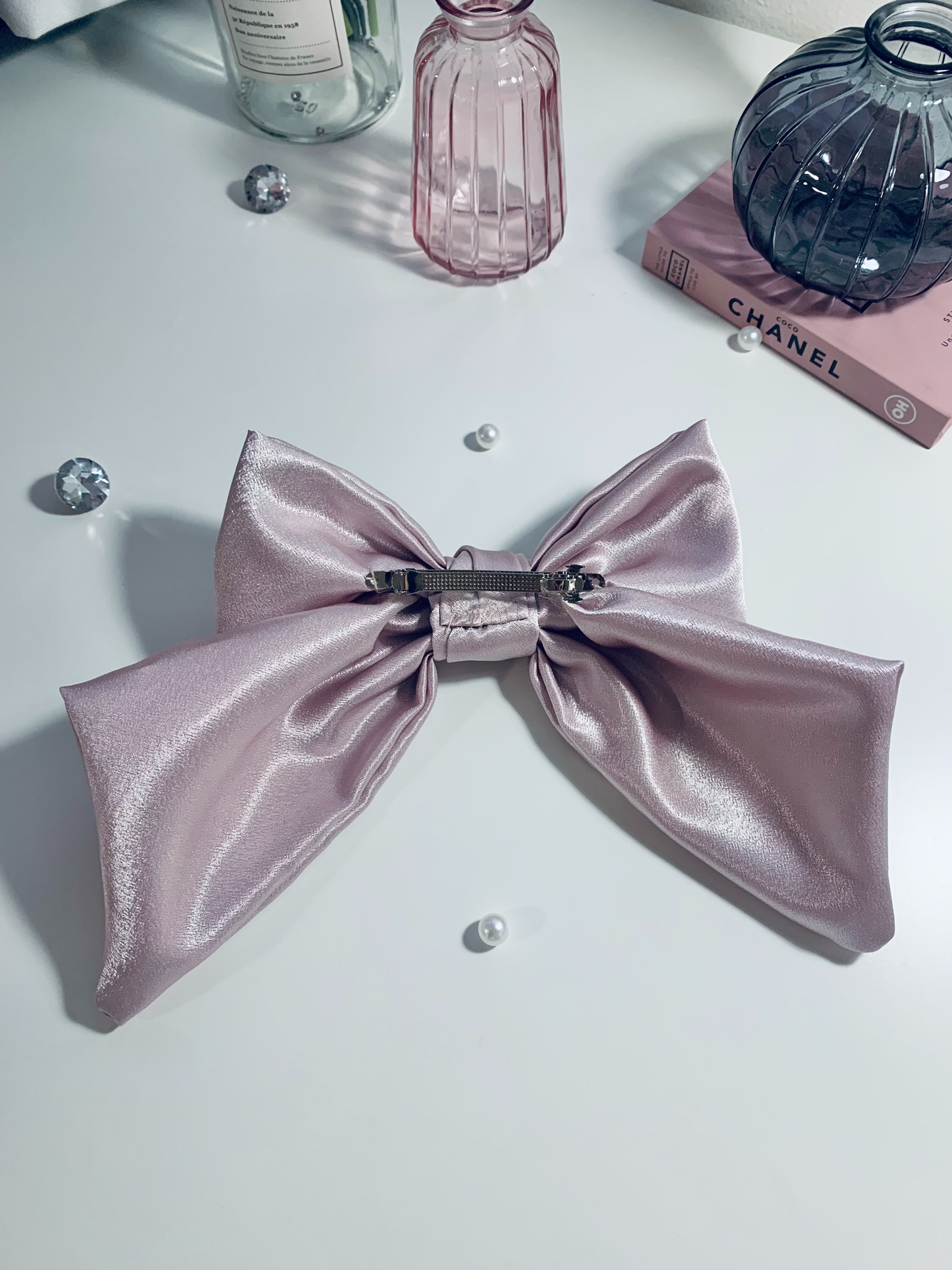 Dream Hearts Pink Heart Hair Bow Barrette Clip