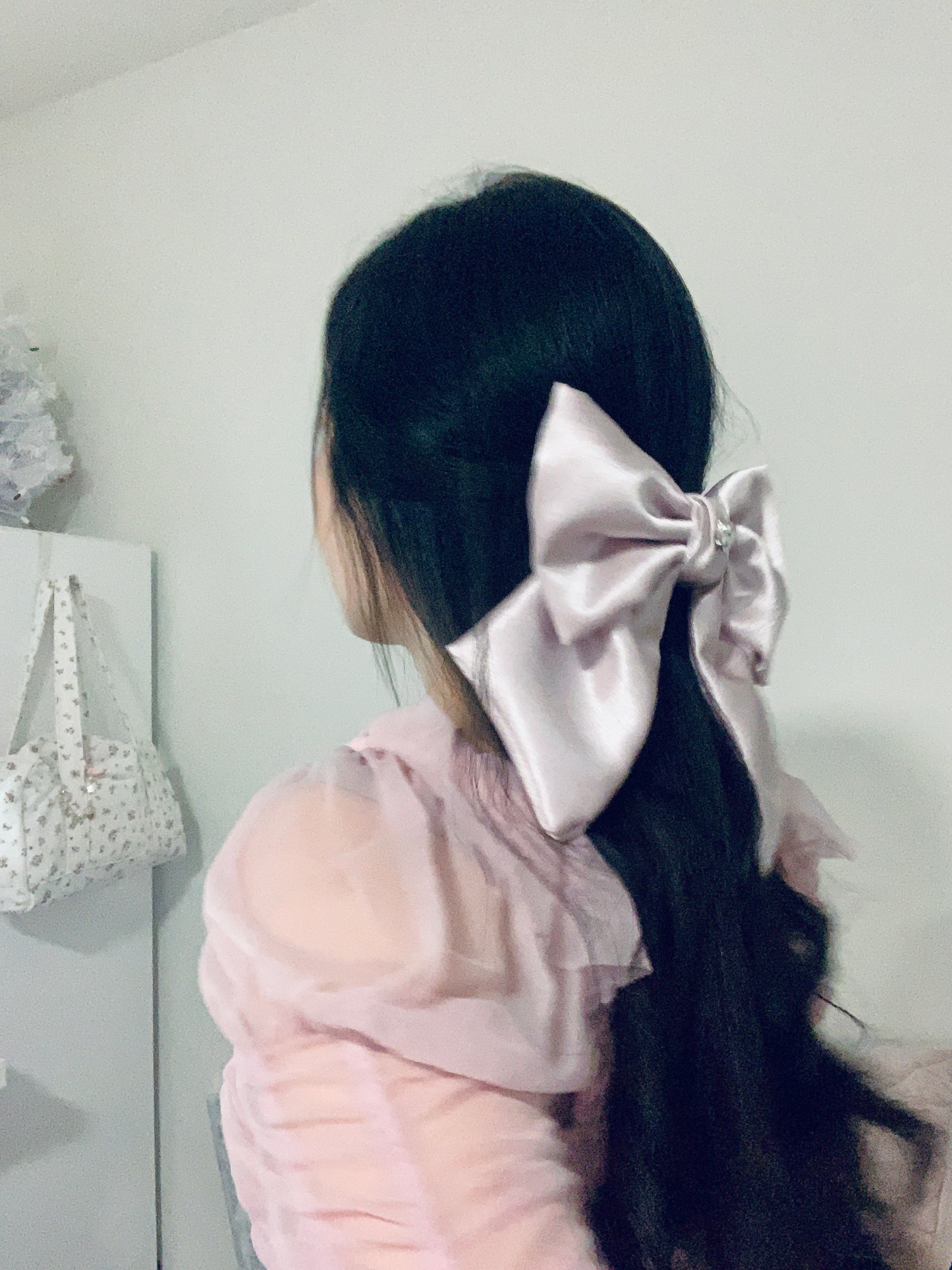 Dream Hearts Pink Heart Hair Bow Barrette Clip